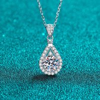 Élégant Les Gouttelettes D'eau Argent Sterling Moissanite Zircon Pendentif En Masse sku image 4