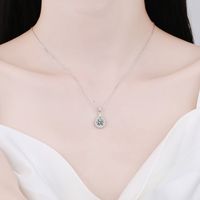 Elegant Water Droplets Sterling Silver Moissanite Zircon Pendant Necklace In Bulk main image 3