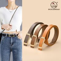 Nouvelle Ceinture Décorative En Jean Creux À Boucle Ronde Pour Femme sku image 2