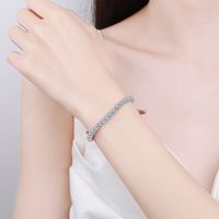 Luxurious Solid Color Sterling Silver Moissanite Tennis Bracelet In Bulk main image 5