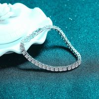 Luxurious Solid Color Sterling Silver Moissanite Tennis Bracelet In Bulk sku image 7