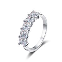 Luxurious Solid Color Sterling Silver Moissanite Rings In Bulk main image 4
