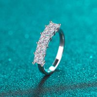 Luxurious Solid Color Sterling Silver Moissanite Rings In Bulk main image 3