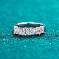 Luxurious Solid Color Sterling Silver Moissanite Rings In Bulk sku image 1