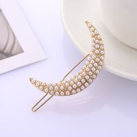 Style Simple Lune Alliage Placage Incruster Perles Artificielles Strass Pince À Cheveux sku image 3