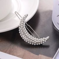 Style Simple Lune Alliage Placage Incruster Perles Artificielles Strass Pince À Cheveux main image 2