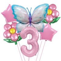 Date D'anniversaire Pastorale Fleur Papillon Film D'aluminium Intérieur Extérieur Fête Ballons sku image 12