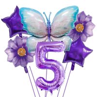 Date D'anniversaire Pastorale Fleur Papillon Film D'aluminium Intérieur Extérieur Fête Ballons sku image 32