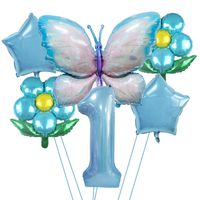 Date D'anniversaire Pastorale Fleur Papillon Film D'aluminium Intérieur Extérieur Fête Ballons sku image 1
