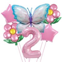 Date D'anniversaire Pastorale Fleur Papillon Film D'aluminium Intérieur Extérieur Fête Ballons sku image 11