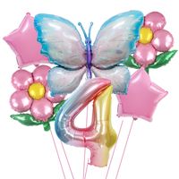 Date D'anniversaire Pastorale Fleur Papillon Film D'aluminium Intérieur Extérieur Fête Ballons sku image 22