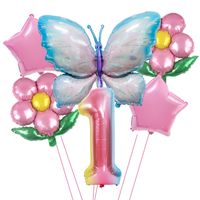 Geburtstag Pastoral Blume Schmetterling Aluminiumfolie Innen Draussen Gruppe Luftballons sku image 19