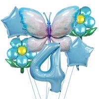 Date D'anniversaire Pastorale Fleur Papillon Film D'aluminium Intérieur Extérieur Fête Ballons sku image 4