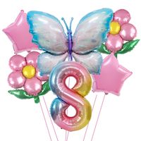 Date D'anniversaire Pastorale Fleur Papillon Film D'aluminium Intérieur Extérieur Fête Ballons sku image 26