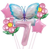 Date D'anniversaire Pastorale Fleur Papillon Film D'aluminium Intérieur Extérieur Fête Ballons sku image 16
