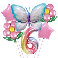 Date D'anniversaire Pastorale Fleur Papillon Film D'aluminium Intérieur Extérieur Fête Ballons sku image 24