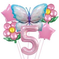 Date D'anniversaire Pastorale Fleur Papillon Film D'aluminium Intérieur Extérieur Fête Ballons sku image 14
