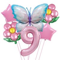 Date D'anniversaire Pastorale Fleur Papillon Film D'aluminium Intérieur Extérieur Fête Ballons sku image 18