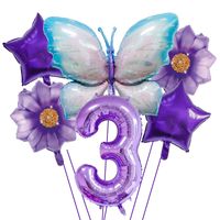 Date D'anniversaire Pastorale Fleur Papillon Film D'aluminium Intérieur Extérieur Fête Ballons sku image 30