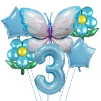 Date D'anniversaire Pastorale Fleur Papillon Film D'aluminium Intérieur Extérieur Fête Ballons sku image 3