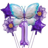 Geburtstag Pastoral Blume Schmetterling Aluminiumfolie Innen Draussen Gruppe Luftballons sku image 28