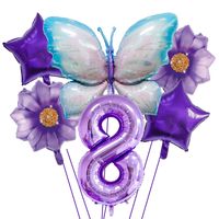 Birthday Pastoral Flower Butterfly Aluminum Film Indoor Outdoor Party Balloons sku image 35