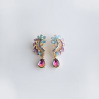 1 Pair Luxurious Geometric Inlay Alloy Glass Drop Earrings main image 6