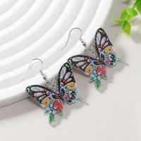 1 Pair Cute Butterfly Arylic Alloy Drop Earrings sku image 1