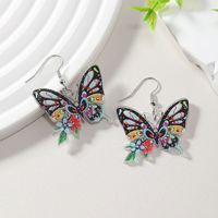 1 Pair Cute Butterfly Arylic Alloy Drop Earrings main image 1