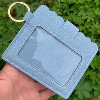 Unisex Color Block Plaid Flower Pu Leather Zipper Buckle Card Holders sku image 26