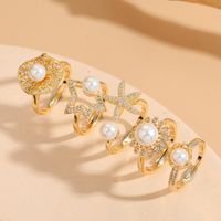Elegant Luxurious Classic Style Star Copper Plating Inlay Zircon 14k Gold Plated Open Ring main image 1