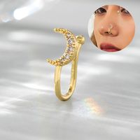 Hip-hop Moon Alloy Zircon Nose Ring In Bulk main image 1