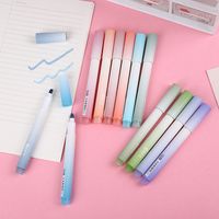 Gradient Color Fluorescent Pen Good-looking Large Capacity Color Eye Protection Fluorescent Pen Students Do Hand Account Key Points Marking Pen main image 3