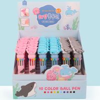 New Korean Style Strawberry Rabbit Ten-color Ballpoint Pen Student Cute Cartoon Multi-color Journal Pen Color Press Oil Pen sku image 10