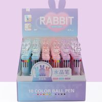 New Korean Style Strawberry Rabbit Ten-color Ballpoint Pen Student Cute Cartoon Multi-color Journal Pen Color Press Oil Pen sku image 12