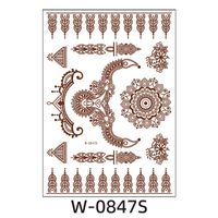 Ethnic Style Semi-permanent Brown Red Indian Hannah Waterproof Lace Tattoo Sticker sku image 2