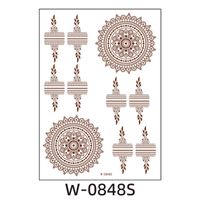 Ethnic Style Semi-permanent Brown Red Indian Hannah Waterproof Lace Tattoo Sticker sku image 3