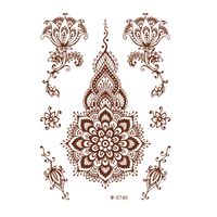 Ethnic Style Semi-permanent Brown Red Indian Hannah Waterproof Lace Tattoo Sticker sku image 13