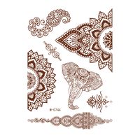 Ethnic Style Semi-permanent Brown Red Indian Hannah Waterproof Lace Tattoo Sticker sku image 17