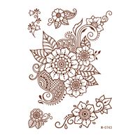 Ethnic Style Semi-permanent Brown Red Indian Hannah Waterproof Lace Tattoo Sticker sku image 16
