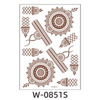 Ethnic Style Semi-permanent Brown Red Indian Hannah Waterproof Lace Tattoo Sticker sku image 6