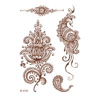 Ethnic Style Semi-permanent Brown Red Indian Hannah Waterproof Lace Tattoo Sticker sku image 15