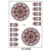 Ethnic Style Semi-permanent Brown Red Indian Hannah Waterproof Lace Tattoo Sticker sku image 19