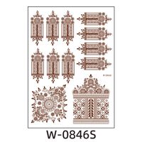 Ethnic Style Semi-permanent Brown Red Indian Hannah Waterproof Lace Tattoo Sticker sku image 1