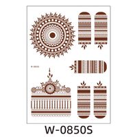 Ethnic Style Semi-permanent Brown Red Indian Hannah Waterproof Lace Tattoo Sticker sku image 5