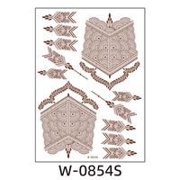 Ethnic Style Semi-permanent Brown Red Indian Hannah Waterproof Lace Tattoo Sticker sku image 9