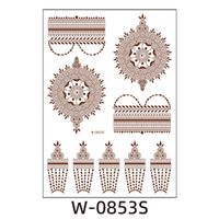 Ethnic Style Semi-permanent Brown Red Indian Hannah Waterproof Lace Tattoo Sticker sku image 8