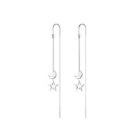 1 Pair Streetwear Star Moon Plating Metal Earrings main image 3