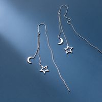 1 Pair Streetwear Star Moon Plating Metal Earrings main image 4