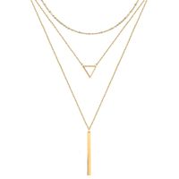 Streetwear Geometric Stainless Steel Layered Necklaces sku image 1
